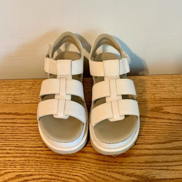 UGG Goldenstar Platform Sandal 6 Cream White Strappy Leather Chunky Strap Summer - Picture 7 of 16